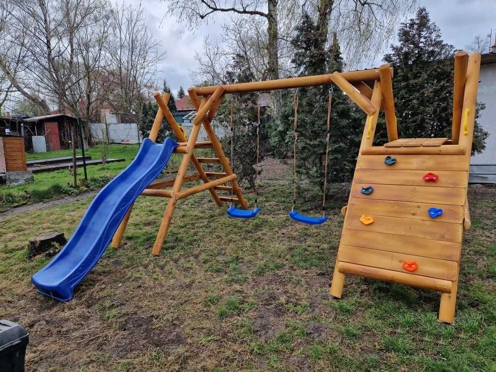 Plac zabaw dla dzieci Ślizg Ścianka 2 Huśtawki Solidny Trwały "Tymek"