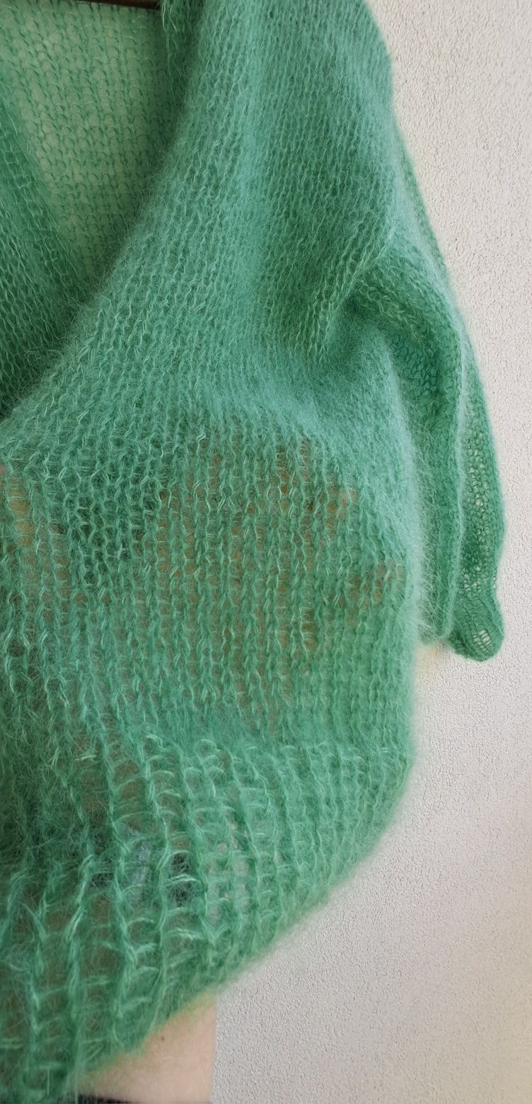 Piękny sweter moher z jedwabiem.Handmade.