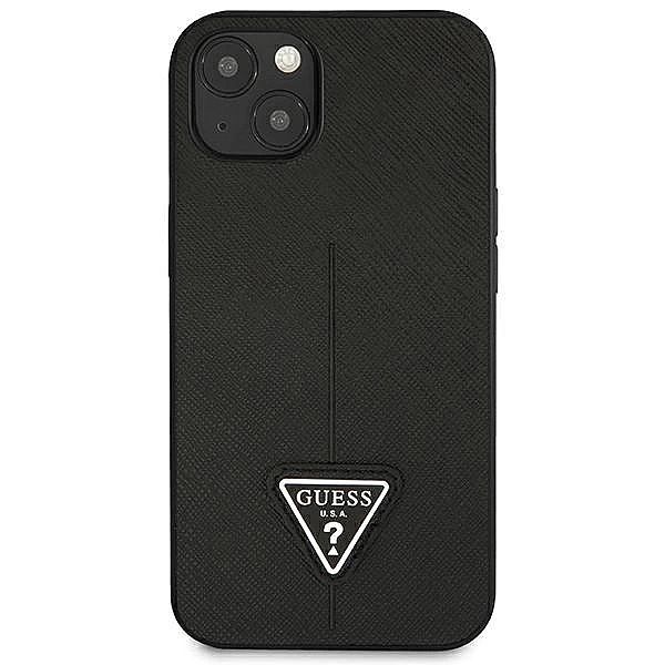 Etui Guess Saffiano Triangle Logo na iPhone 14 Plus - czarne
