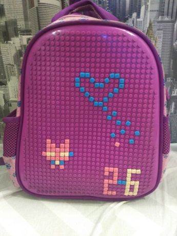 Рюкзак с пикселями в школу девочке 1 класс ранец upixel
