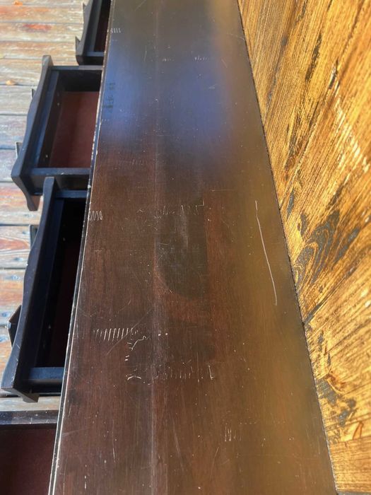 Szafka stojąca z półkami i szufladkami - drewniana