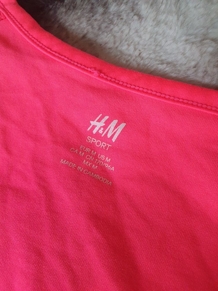 Sportowa neonowa koszulka H&M, r M/L