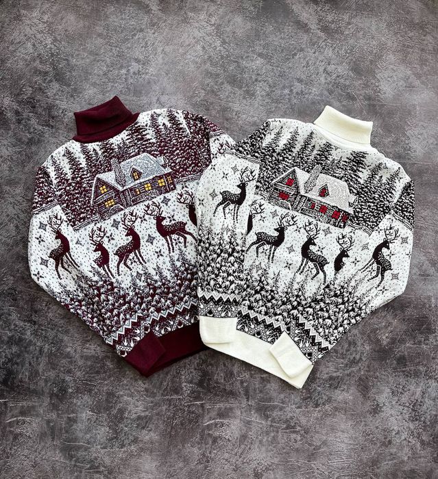 Чоловічий Новорічний светр|Світер з Оленями |Новогодний свитер