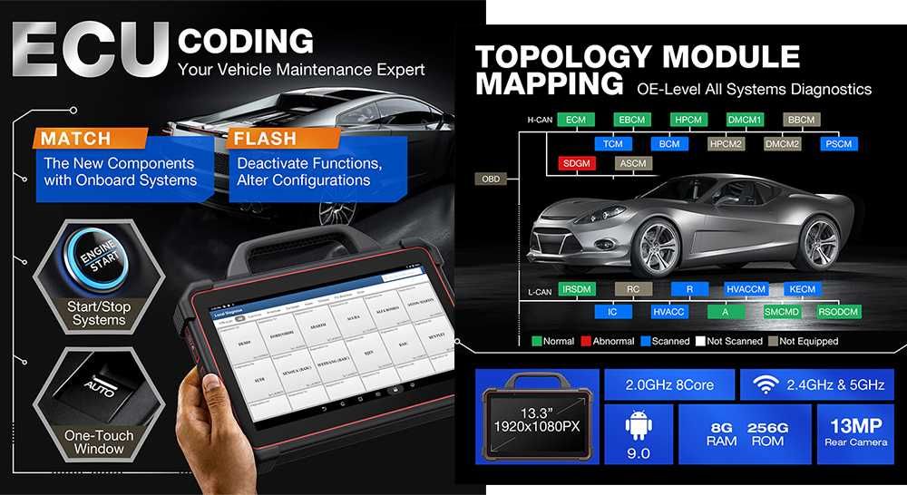 Launch X431 PAD VII Maquina Diagnóstico OBD+Osciloscópio Launch (NOVO)