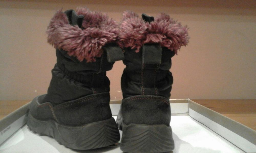 Skórzane Kozaczki, buty zimowe z kożuszkiem roz. 32 Membrana Sympatex