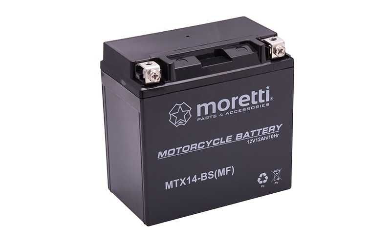 Akumulator motocyklowy AGM Żel Moretti MTX14-BS YTX14-BS FTX14-BS 14Ah