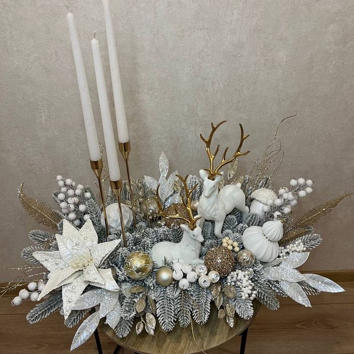 Новорічний декор Новорічна композиція Різдвяний підсвічник