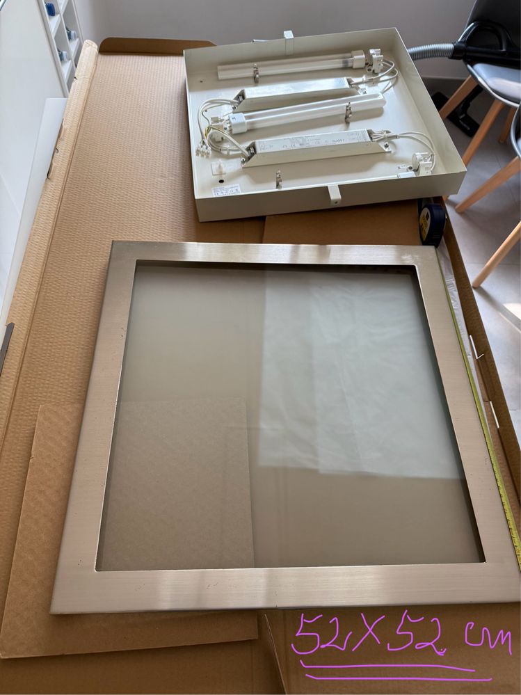 Luz de Tecto para Cozinha em Inox - 3 Lâmpadas de 24 Watt