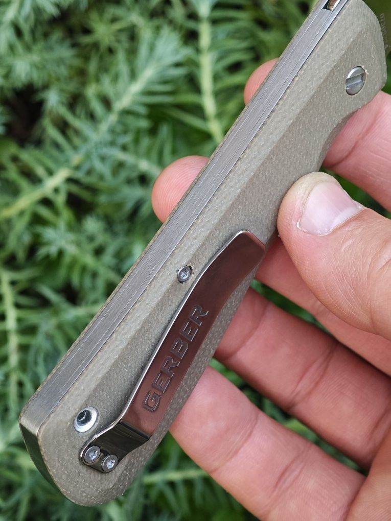 Gerber Mansfield,сталь D2+накладки Mikarta+заточка скандинавский гринд