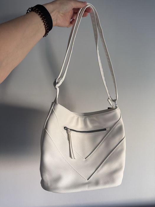 Нова шкіряна сумка біла