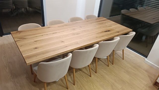 Stół z litego drewna dębowego loft pajak