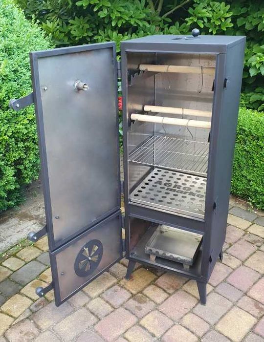 Wędzarnik ogrodowy, wędzarnia, smoker metalowa solidna od ręki