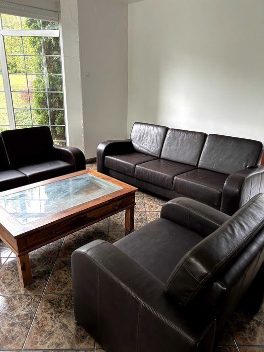 komplet mebli skórzanych 3+2+1