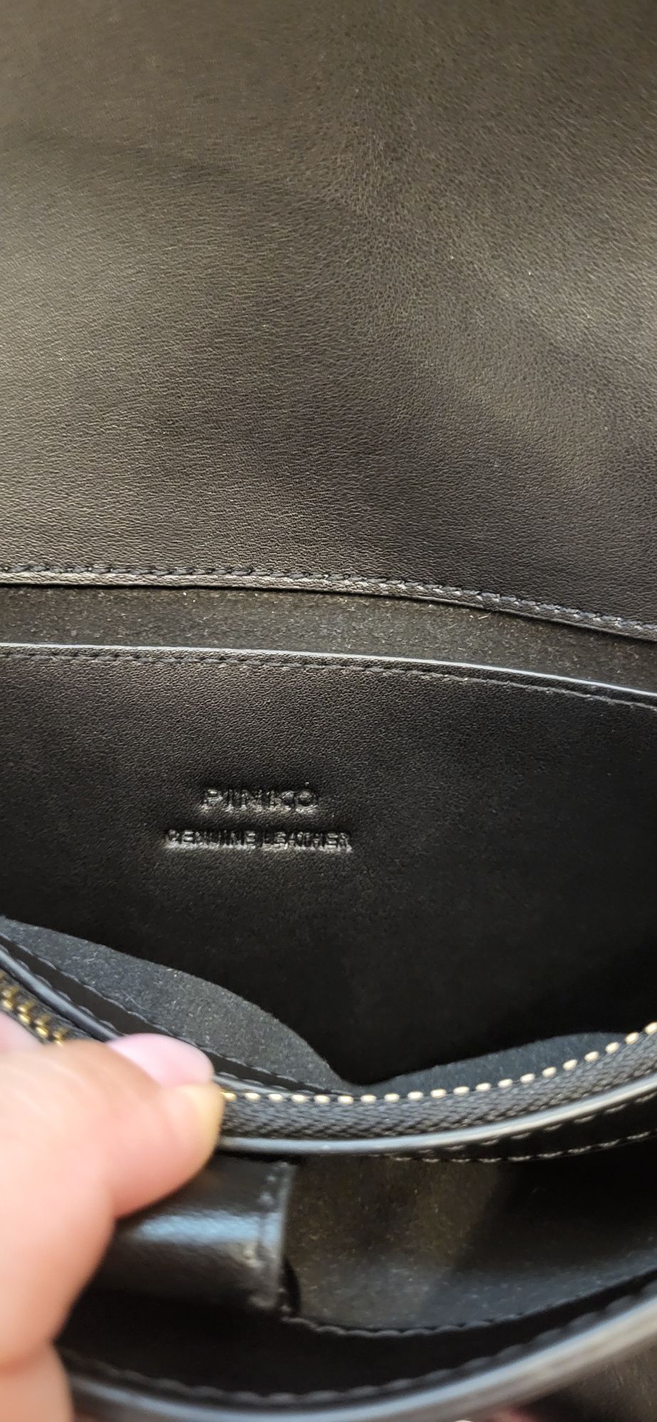 Pinko czarna skórzana klasyczna torebka