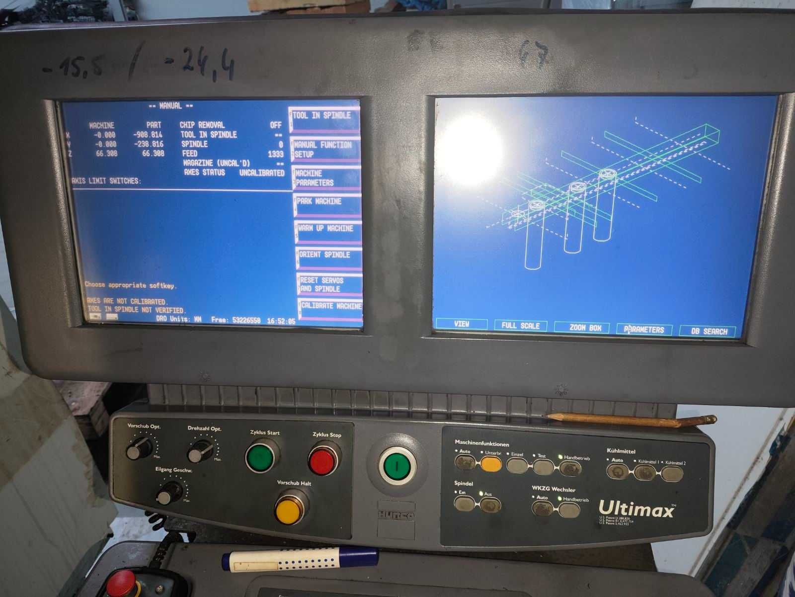4-osiowe centrum obróbcze CNC Hurco VMX50, 2005 rok, Frezarka CNC
