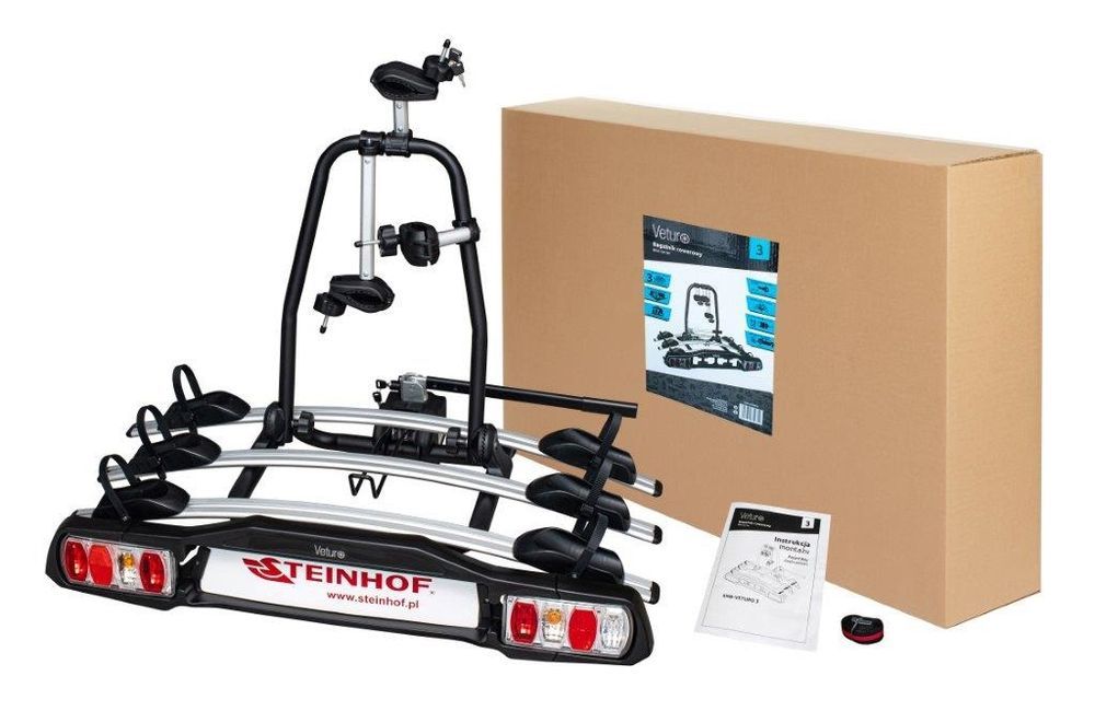 Platforma bagażnik na hak 3 rowery Steinhof VETURO 3 III ODCHYLANA