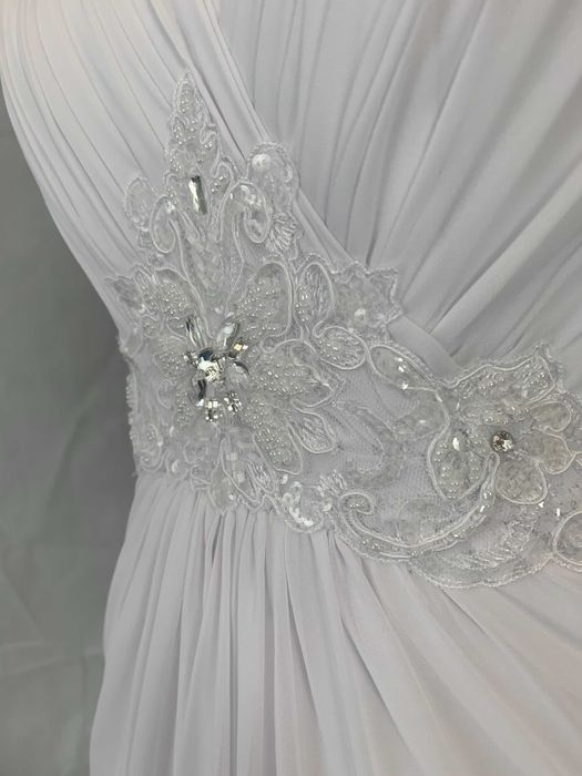 Prosta nowa suknia ślubna 40/42 L/XL Empire gorset cywilny poprawiny