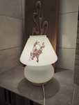 Lampka lampa nocna stołowa PRL retro vintage szkło + Gratis