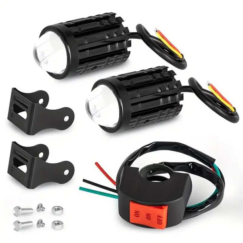 Дополнительные LED фары, белый + желтый, х2 + выключатель