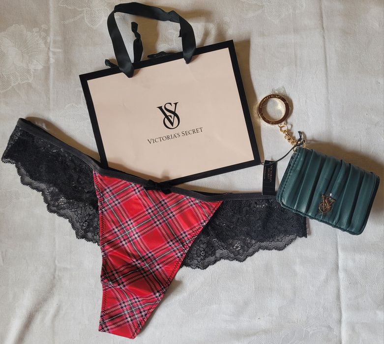 VICTORIA'S SECRET oryginalny USA komplet majtki stringi M portfel