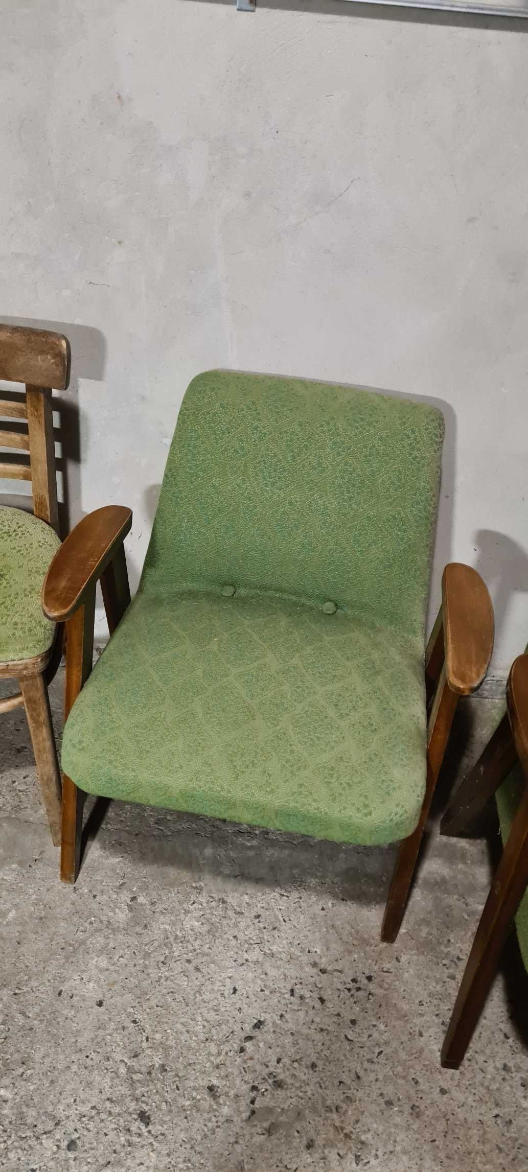 Zestaw foteli i krzeseł z PRL