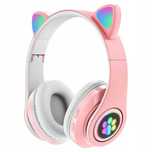 Słuchawki Bluetootch 5.0 Z LED RGB Świecące z Uszami Kota Kocie Uszy