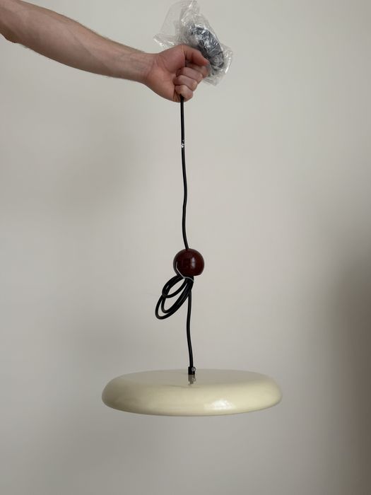 Nordic okrągła lampa wisząca LED kremowa