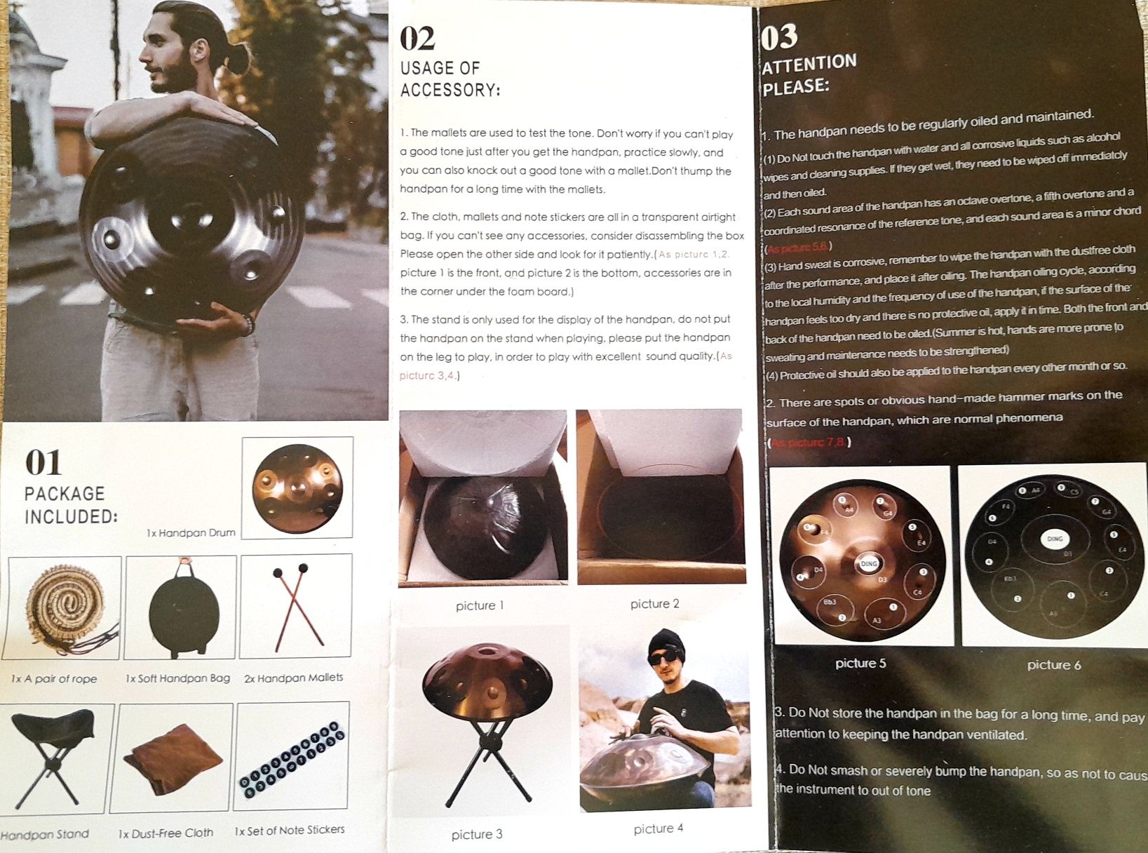 HANDPAN Drum 9 notas dourado