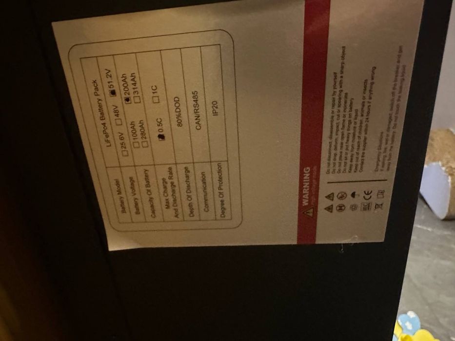 Deye SUN-8K-SG01LP1-EU + LifePo4 51.2V 200Ah
