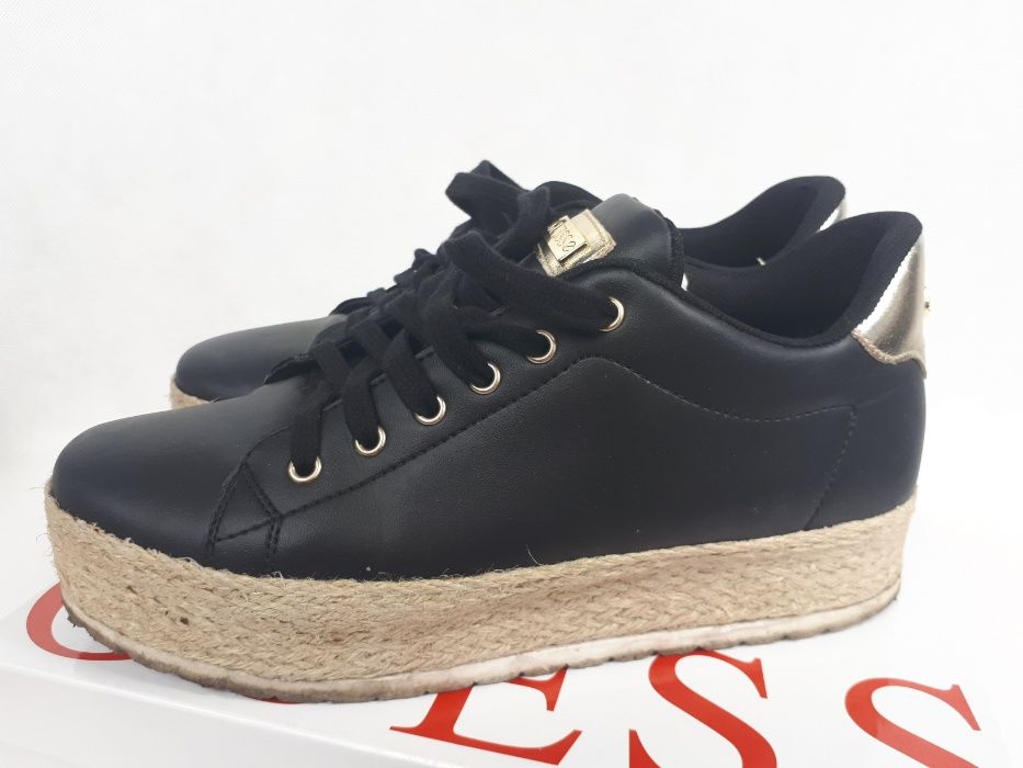 Trampki platforma koturna sznurek espadryle sneakersy GUESS 40