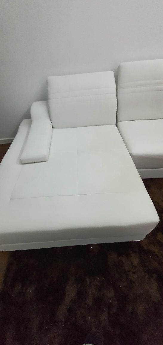 Sofá com 2 chaises longue branco