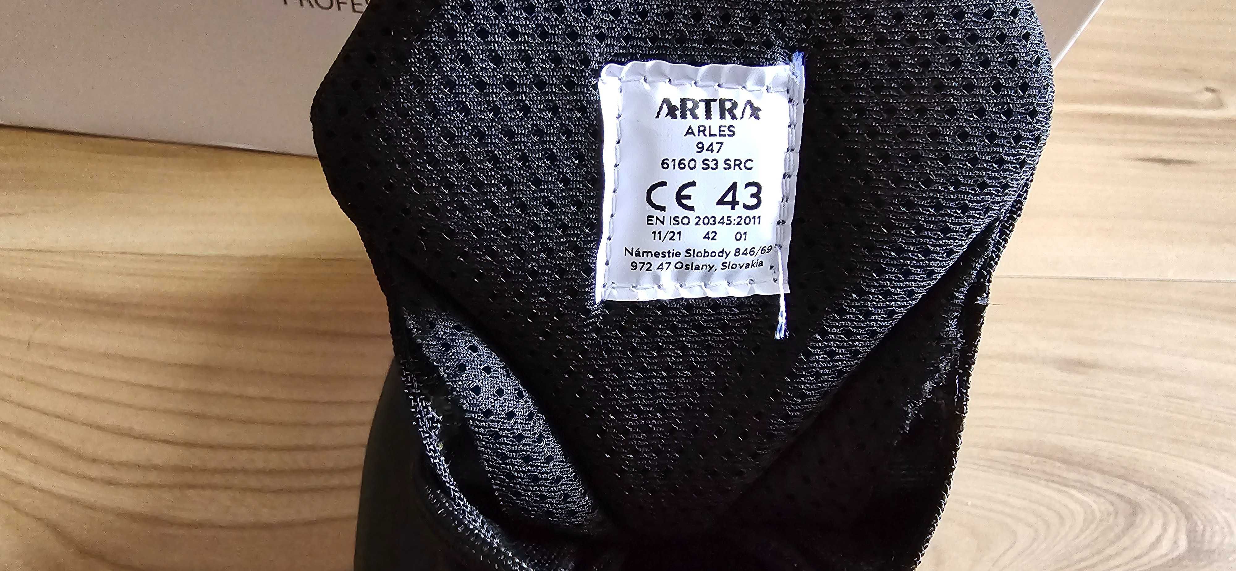 BUTY NOWE robocze nosek metalowy czarne odblaski 43 rozm polecam