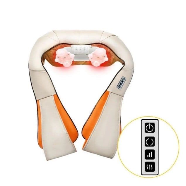 Масажер роликовий Massager of Neck Kneading з підігрівом Бежевий