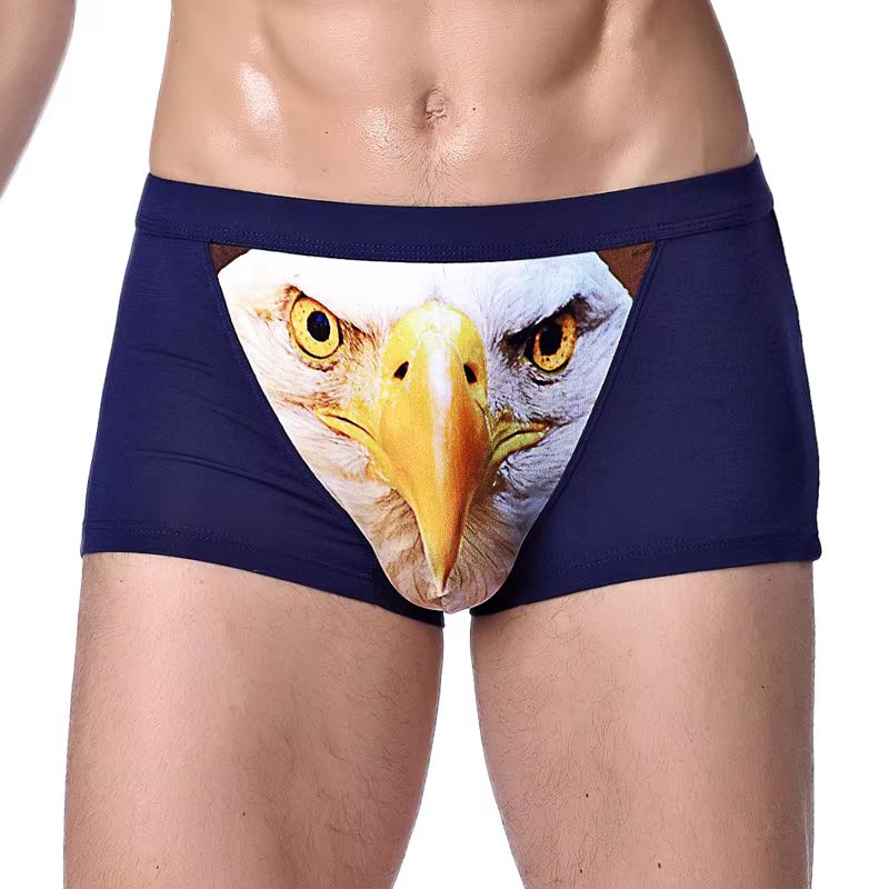 Śmieszne BOKSERKI męskie groźny orzeł prezent dla FACETA wzór 3D - 4XL