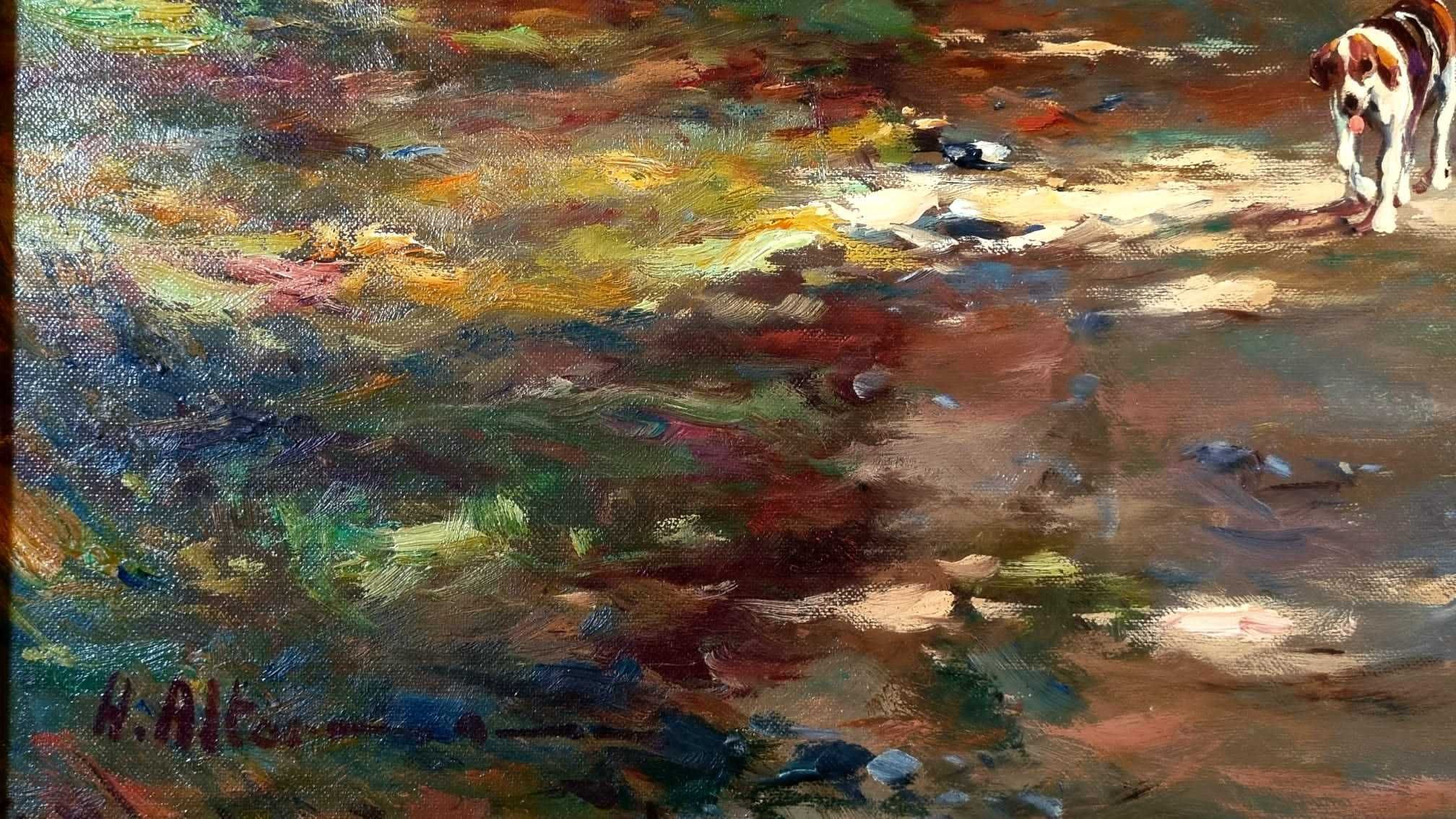 Wyjazd na polowanie, olej/płótno, Horst Altermann ur. 1925 zm.1978