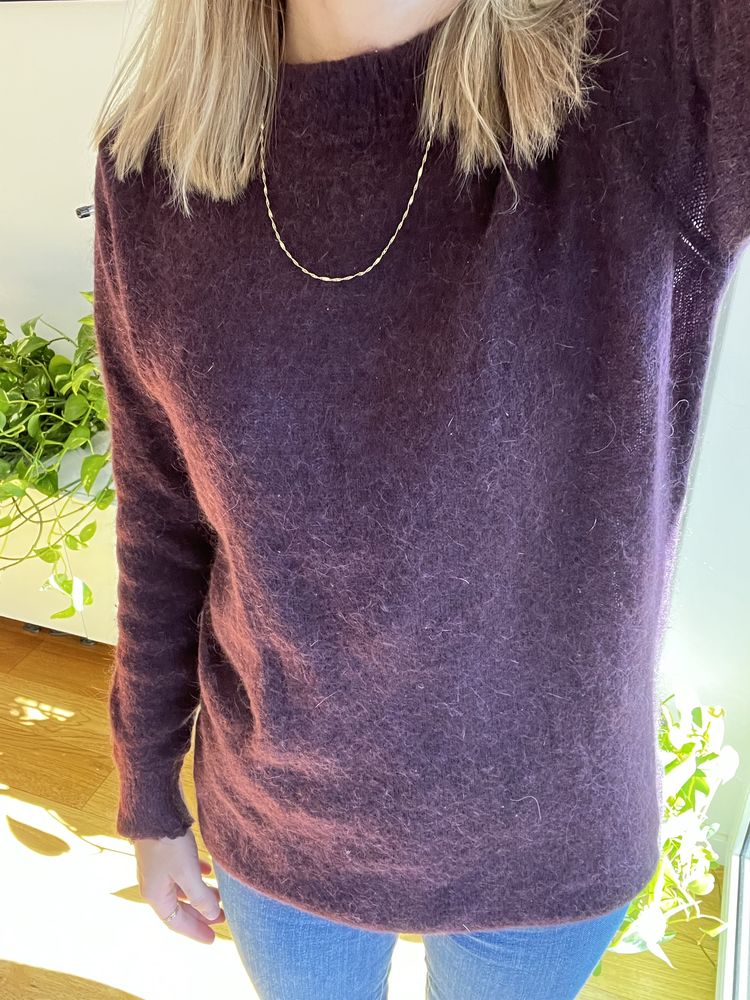 Welniana tunika sukienka bordo moher welna Xs/s Magasin