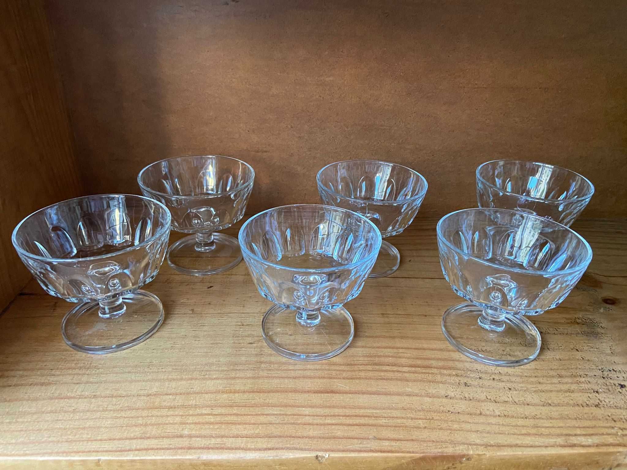 Conjunto de 6 copos de champanhe / taças de sobremesa vintage