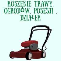 Koszenie trawy, ogrodów, działki.