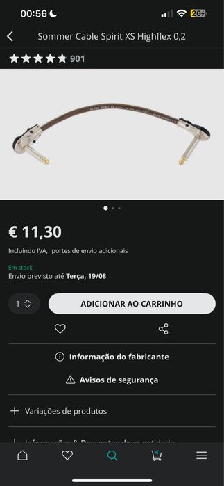 Conjunto de 10 Patch Cables para Pedalboard