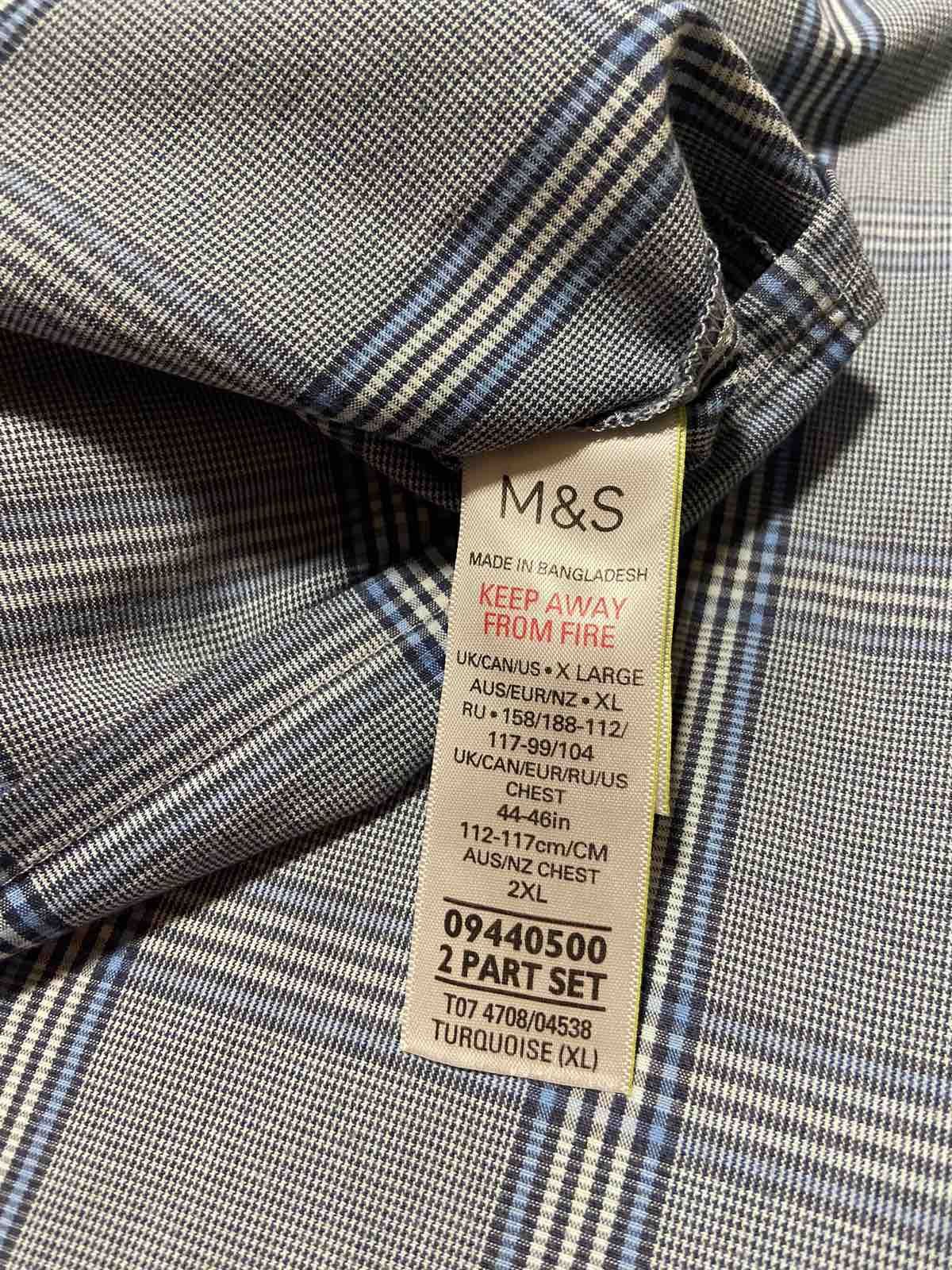 Marks & Spencer Мужская пижама клетчатая штаны пижамные xl XL спенсер