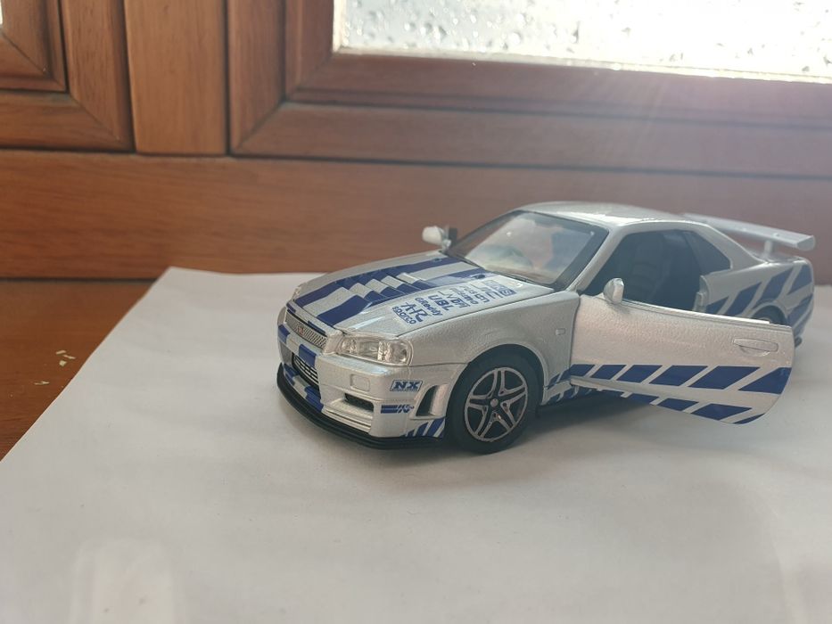 Модель автомобіля Nissan GTR R34 Skyline з фільма "Форсаж" маштаб 1:32