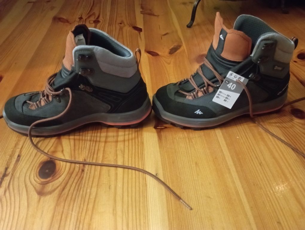 Buty trekkingowe męskie Forclaz MT100 skóra wodoodporne. Nowe