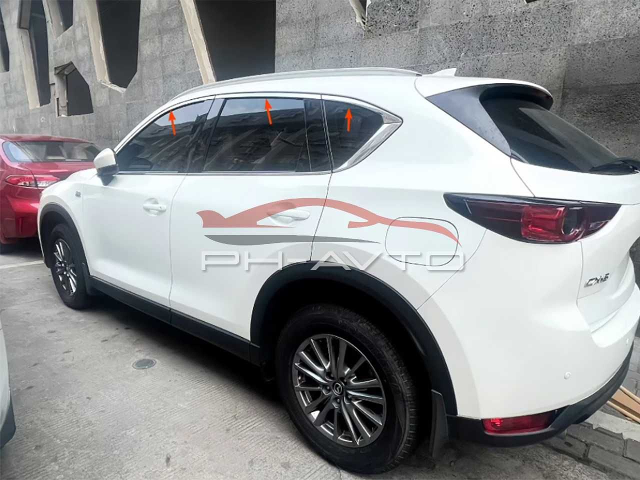 Окантовка на вікна хромована Mazda CX-5 з 2017 р. верхня хром на вікна