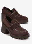 Cudne Zamszowe mokasyny damskie na obcasie 36, 37, 38, 39, 40, 41
