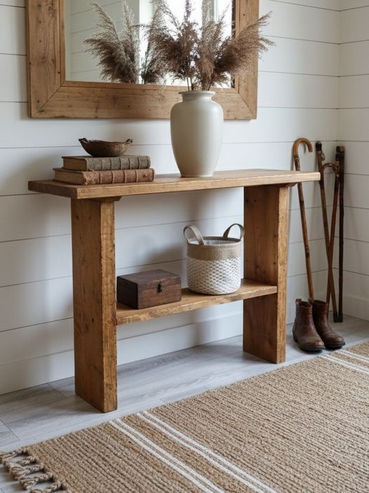 Rustykalna drewniana konsola