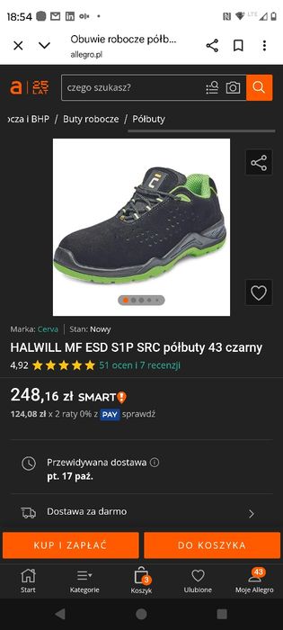 Buty robocze Cerva S1P  rozmiar 43