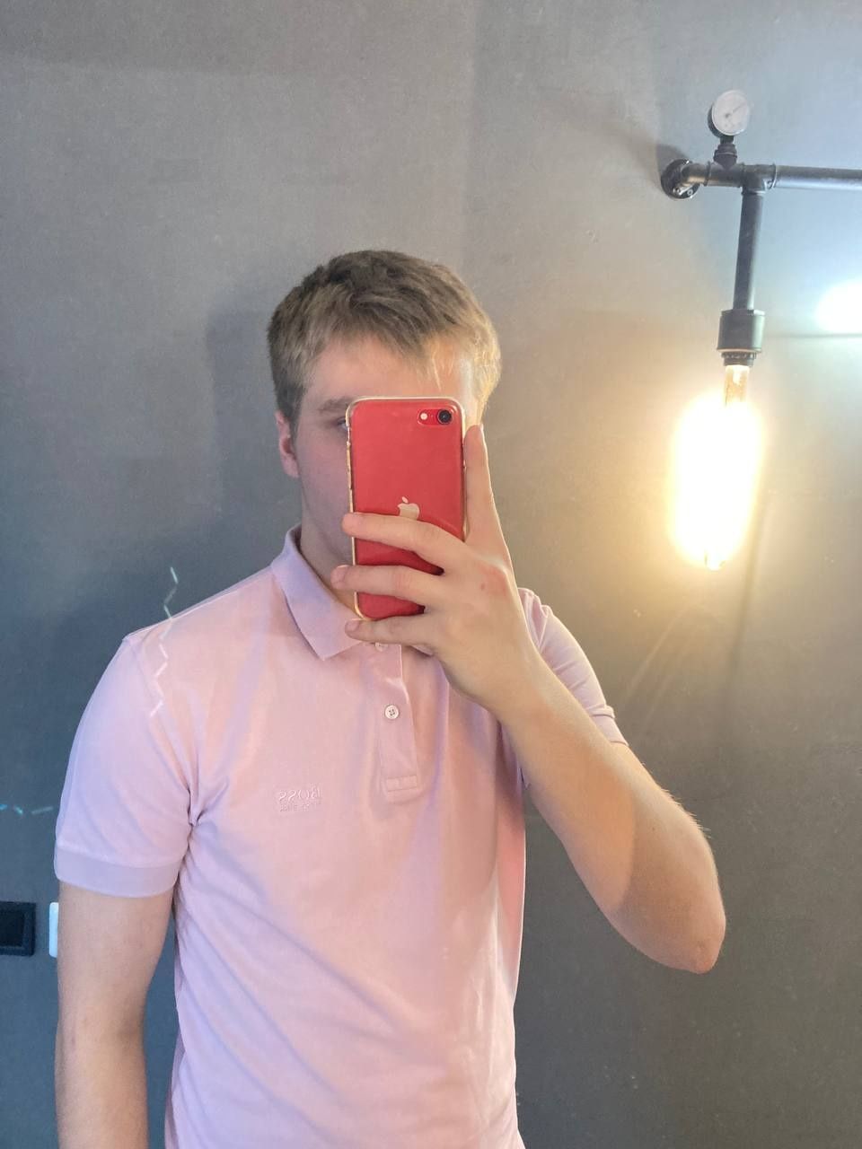 Поло футболка Hugo boss нежно розовая M-L luxury regular fit