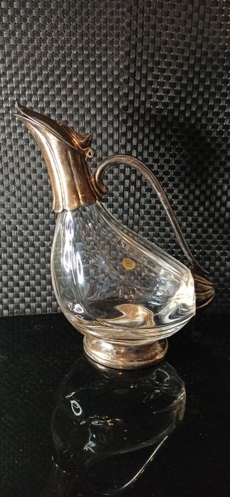 Szkło kryształowe Karafka Cold Duck Zimna Kaczka posrebrzana