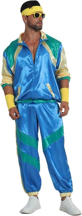 Kostium dresiarza disco lata 80 90 rozm M ortalion