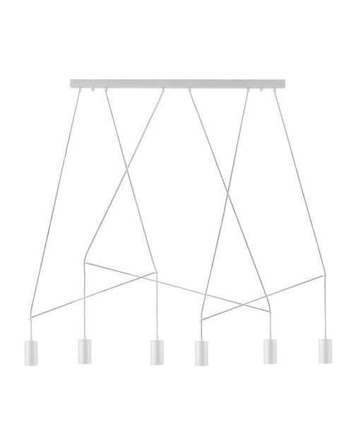 Люстра GU10 6x35W — стильна підвісна, біла